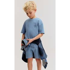 H&M Boys 2-Piece Waffled Cotton Set - Blue/Palm Tree