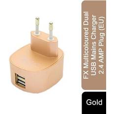 Fx Gold Dual USB Mains Charger 2.4 Amp Plug
