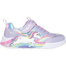 Syntetisk Sneakers Børnesko Skechers Unicorn Chaser Blinke Børnesko Med Enhjørning - Lys Lys - Gul/Lilla/Pink/Hvid
