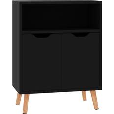 vidaXL Engineered Wood High Gloss Black Sideboard 60x72cm