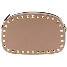 Valentino Garavani Rockstud Mini Leather Shoulder Bag - Beige