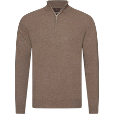 Oscar Jacobson Patton Half Zip Sweater - Beige