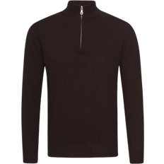 Kashmir Kläder Oscar Jacobson Patton Half Zip Sweater - Brown