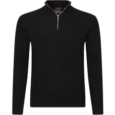 Oscar Jacobson Patton Half Zip Sweater - Black