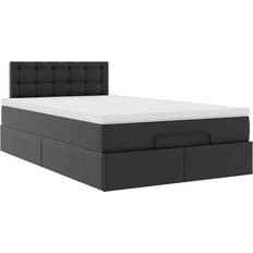 120cm - Inbyggda förvaringar Kontinentalsängar vidaXL Faux Leather Black Kontinentalsäng 120x190cm