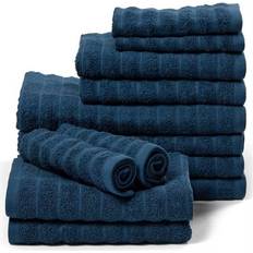 Borg Living Package 12 pcs Badehåndklæde Blå (140x70cm)