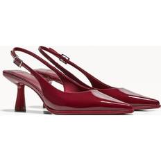 Heels & Pumps Bershka Kitten Heel Slingback Shoes - Burgundy