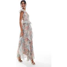 Vero Moda Chiffon Ruffle Detail One Shoulder Maxi Dress - Multi