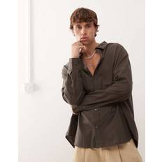 Weekday Shirts Weekday Loose Checked Shirt Minicheck - Brown