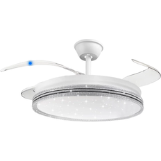 Integrated LED Ceiling Fan Light Silver Glitter