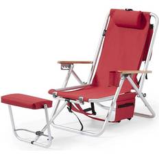 Roxy friluftsstol Fritab Roxy Chair with Cooler Bag and Mobile Pocket - Red