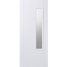 LPD GRP Newbury White Glazed External Door Frosted Glass (838x198.1cm)