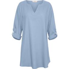 Cream Crventa Linen Tunic - Cashmere Blue