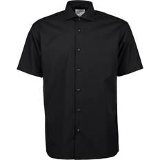 Seven Seas Fine Twill Short Sleeve Shirt - Black