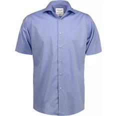 Seven Seas Fine Twill Short Sleeve Shirt - Light Blue