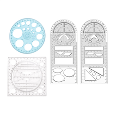 Rulers Torribaly 4Pcs Multifunctional Geometric Ruler Mathematics