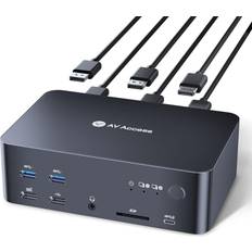 Dockningsstation KVM Switch 2 Till 3 DP