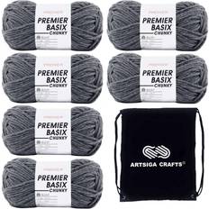Yarn & Needlework Supplies Premier Yarns Basix Chunky Steel Acrylic Yarn
