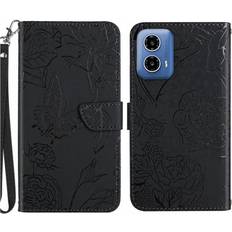 Motorola Moto Edge 50 Ultra Wallet Cases GANGXUN Moto G35 5g Leather Case with Wrist Strap