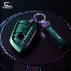 Green Key Cases Maxpower Car Key Case Cover Key Bag For BMW 2020-2022 G20 G30 X1 X3 X4 X5 - Green Silver Leather