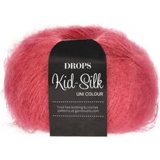 Mohair Garn Drops Design Kid Silk Uni Colour Raspberry 210m