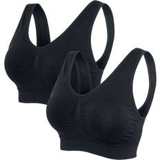 5XL Bras Urban Classics Padded Sports Bra 2 Pack - Black