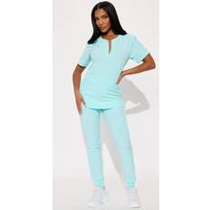 Work Clothing Sets Fashion Nova Daily Clock In 4 Way Stretch Uniform Scrub Jogger Set - Aqua