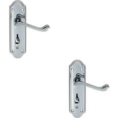 Door Handles Loops Victorian Upturned Lever On Bathroom Backplate 168 x 47 mm Chrome