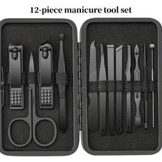 Temu Luxury Stainless Steel Manicure Pedicure Set With Storage Case - Multicolore