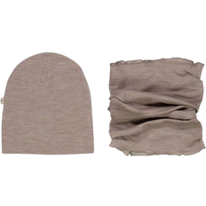 Wheat Art Hat & Scarf Set 2-piece - Grey Khaki Melange