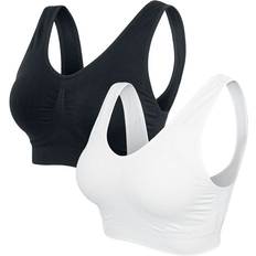 5XL Bras Urban Classics Padded Sports Bra 2-pack - Black/White