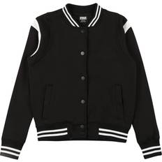 Lightweight Jackets - Press Studs Urban Classics Kid's Inset College Sweat Jacket - Black