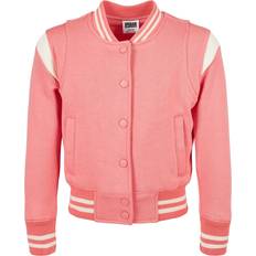Urban Classics Girl's Inset College Sweat Jacket- Pink