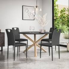 Oaks Dining Sets More4Homes Malvern Round Black Table Set Dining Set