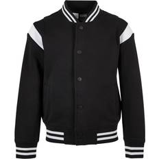 Urban Classics Boy's Inset College Sweat Jacket - Black/White