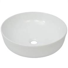 vidaXL Lavandino Tondo In Ceramica Bianca 41.5x13.5 cm