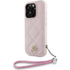 Quilted Initial Logo with Chain Strap Case iPhone 16 Pro Max 6.9 Pink