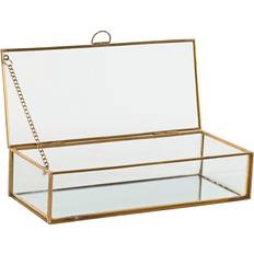 Gold Jewellery Storage Home ESPRIT Golden Metal Crystal Jewelry Box - 23 x 10 x 5.5 cm