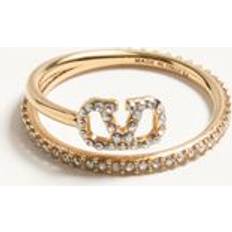 Crystal Rings Valentino Garavani Vlogo Signature Metal Swarovski Crystal Ring - Gold