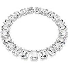 White Necklaces Swarovski Millenia Silver Crystal Necklace Octagon Cut - White