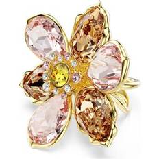 Swarovski Rosa Ringe Swarovski Idyllia Motivring Verschiedene Schliffe Blume Goldlegierungsschicht