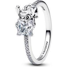 Pandora White Rings Pandora Disney Stitch Stone Ring - Silver