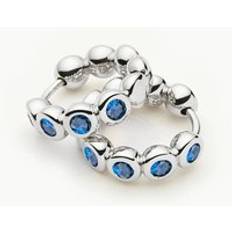 Missoma Silver Earrings Missoma Tennis Small Hoop Earrings Sterling Silver Sapphire Blue Nano-crystal