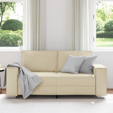 vidaXL Sækkestolssofa Creme 140 cm Kunstlæder Sofa 2 personers