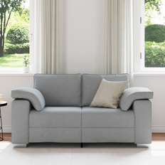 vidaXL Tvåsitssoffa Ljusgrå 120 cm Tyg Soffa