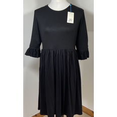 Joy Shift Dress Flared Stretchy Relaxed Jersey - Black
