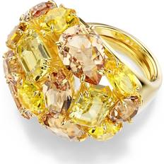 Swarovski Yellow Rings Swarovski Cocktail Ring Mixed Cuts Yellow Gold-tone Plated