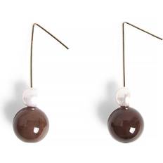 Mixed Pearl and Stone Earrings - Brun