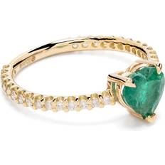 Shay Zambian Emerald Diamond Pinky Ring - 18kt Yellow Gold