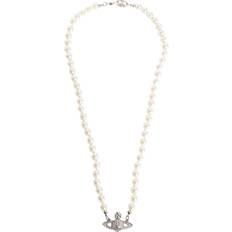Vivienne Westwood Halsband Vivienne Westwood One Row Pearl Drop Necklace - White